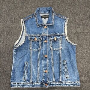 Los Angeles Denim Co Cut Off Sleeves Denim Jacket Vest Size Medium